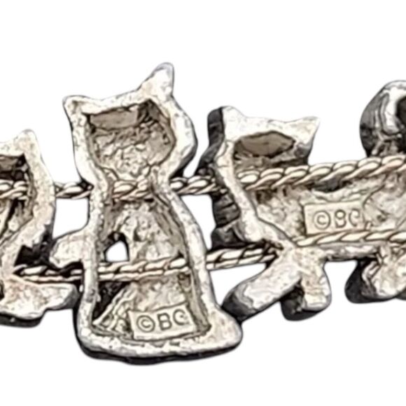 TOFA Silver Cat Bracelet signed - Picture 5 of 13